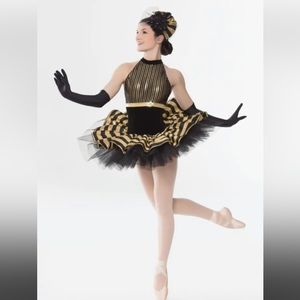 Revolution Dance Gold and Black Ballet tutu costume “C’est Manifique”